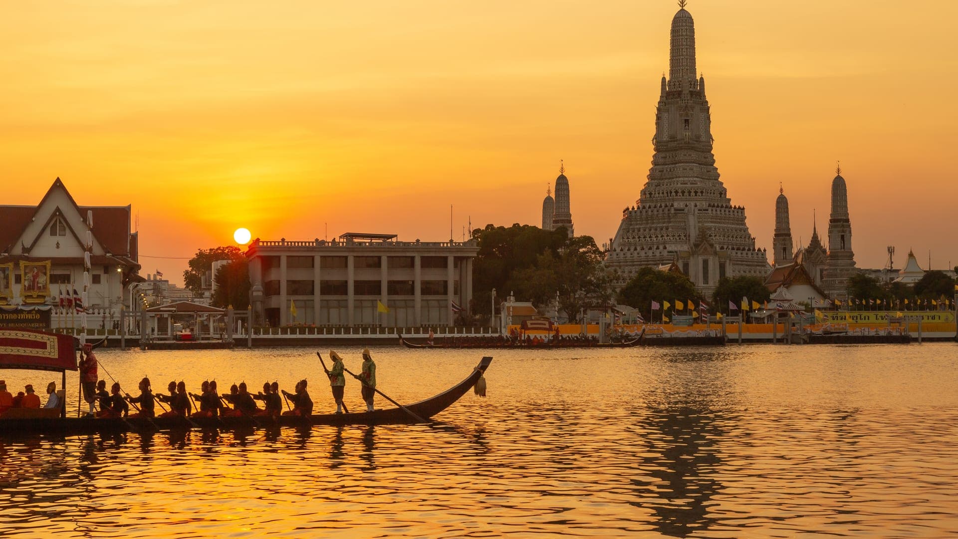 Bangkok skyline at golden hour